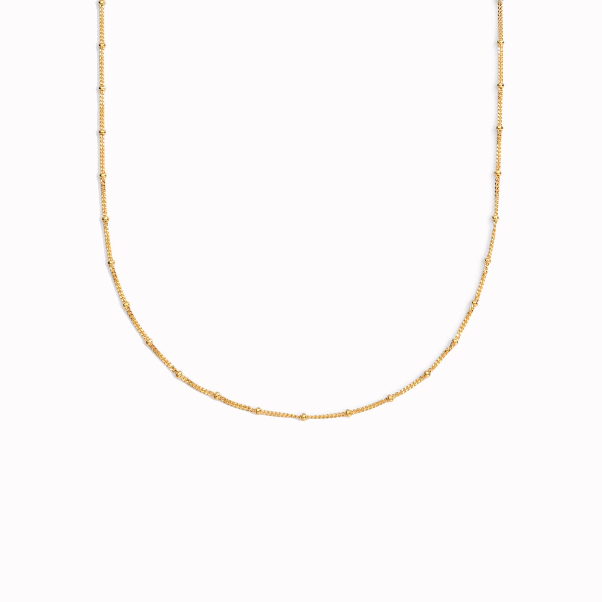 14K Gold Diamond-Cut Beaded Chain Necklace