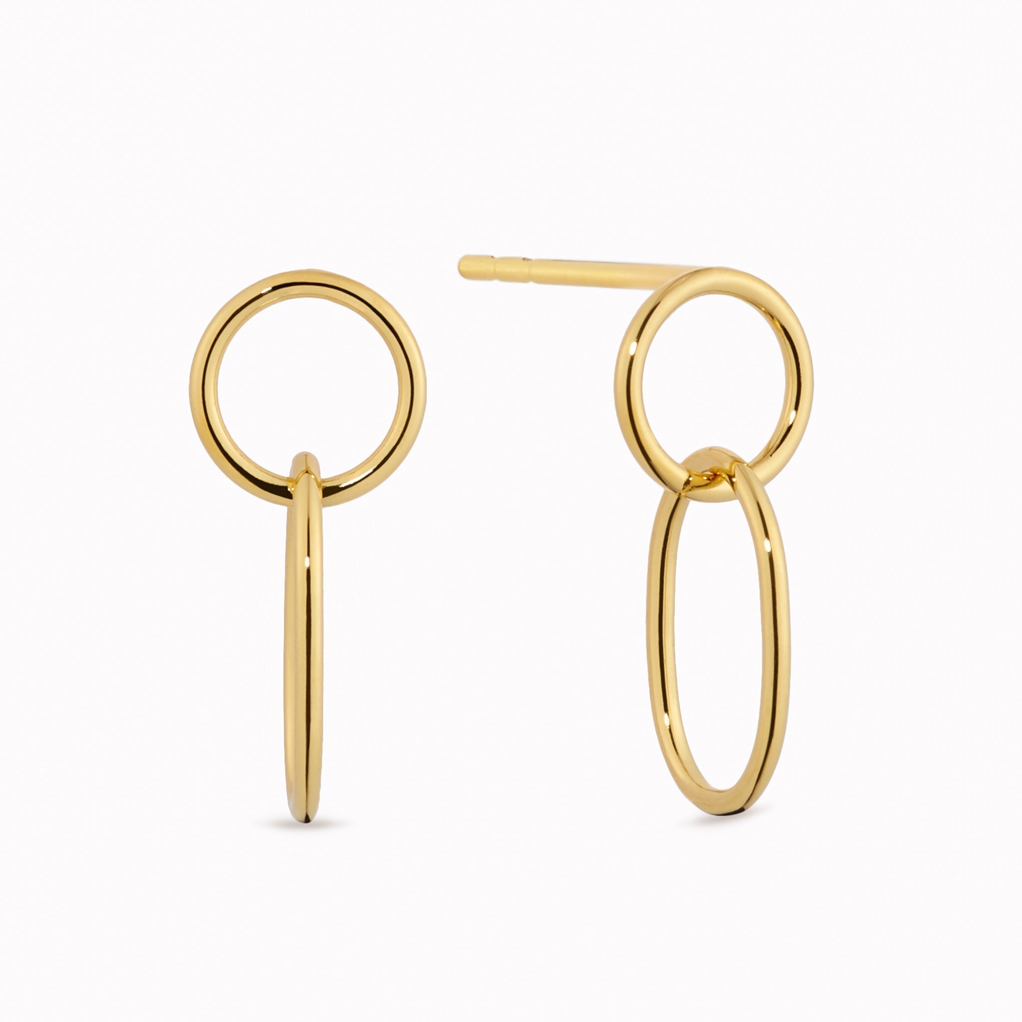14K Gold Celestial Orbit Dangle Earrings