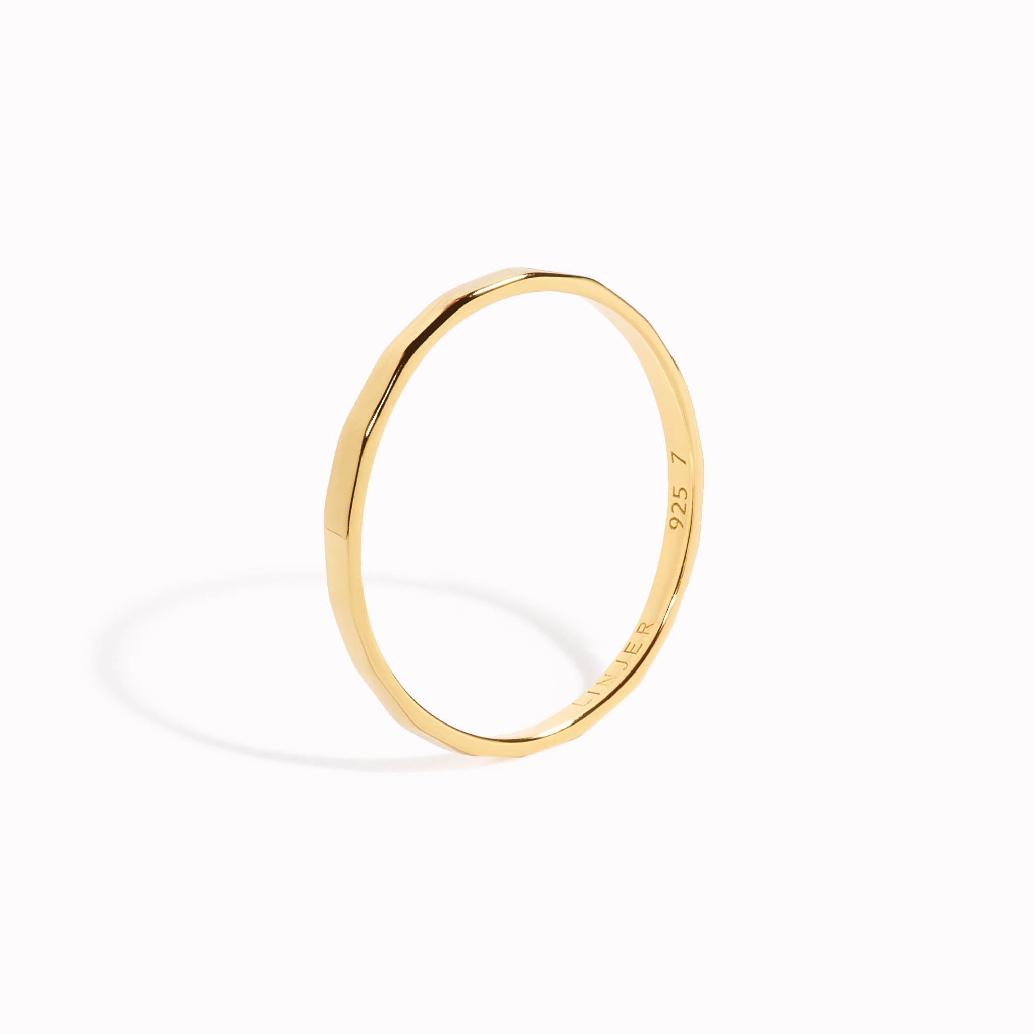 14K Gold Faceted Stacking Ring