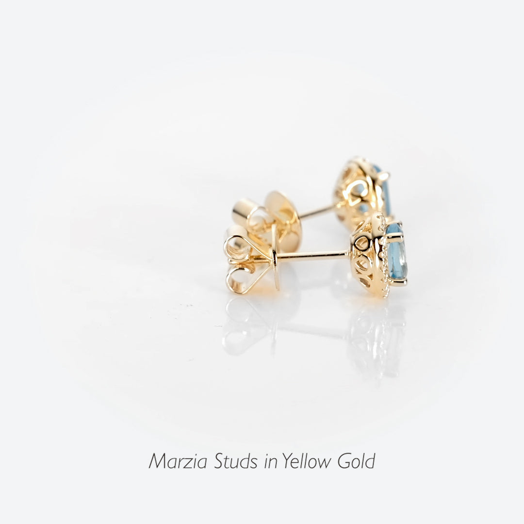 14K Gold Eros Kiss Double Gemstone Earrings