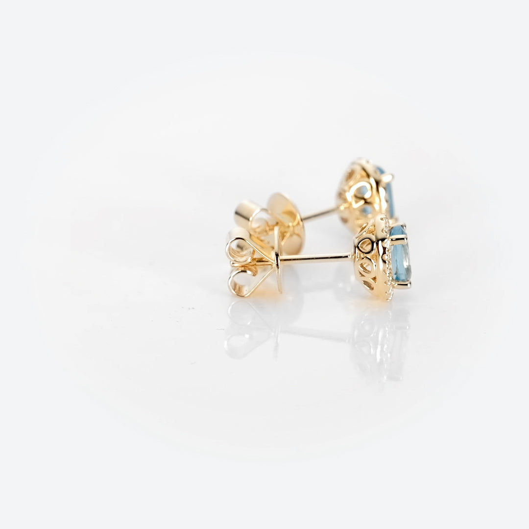 14K Gold Eros Kiss Double Gemstone Earrings