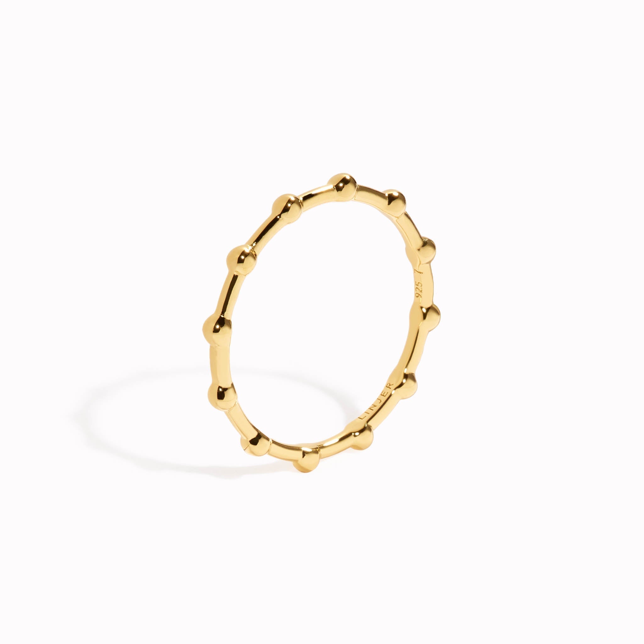 14K Gold Beaded Ragnhild Stacking Ring