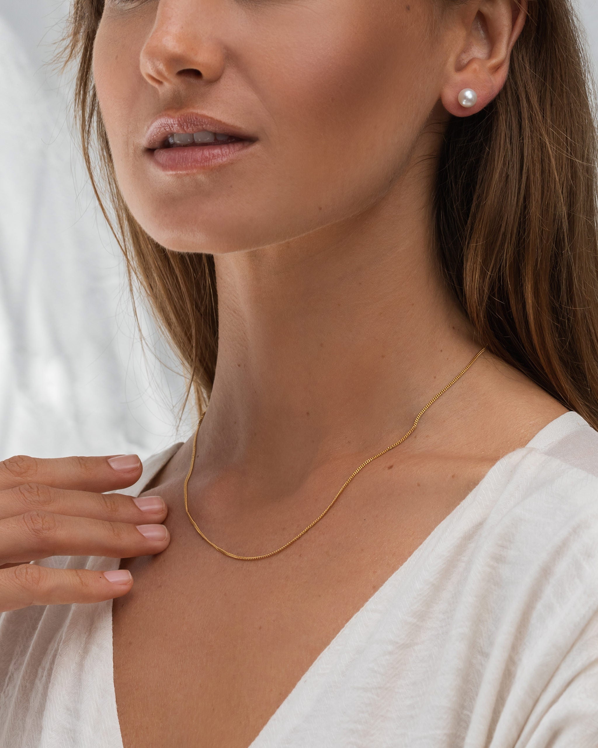 14K Gold Diamond-Cut Chain Necklace - Adjustable 3 Lengths (16-20)