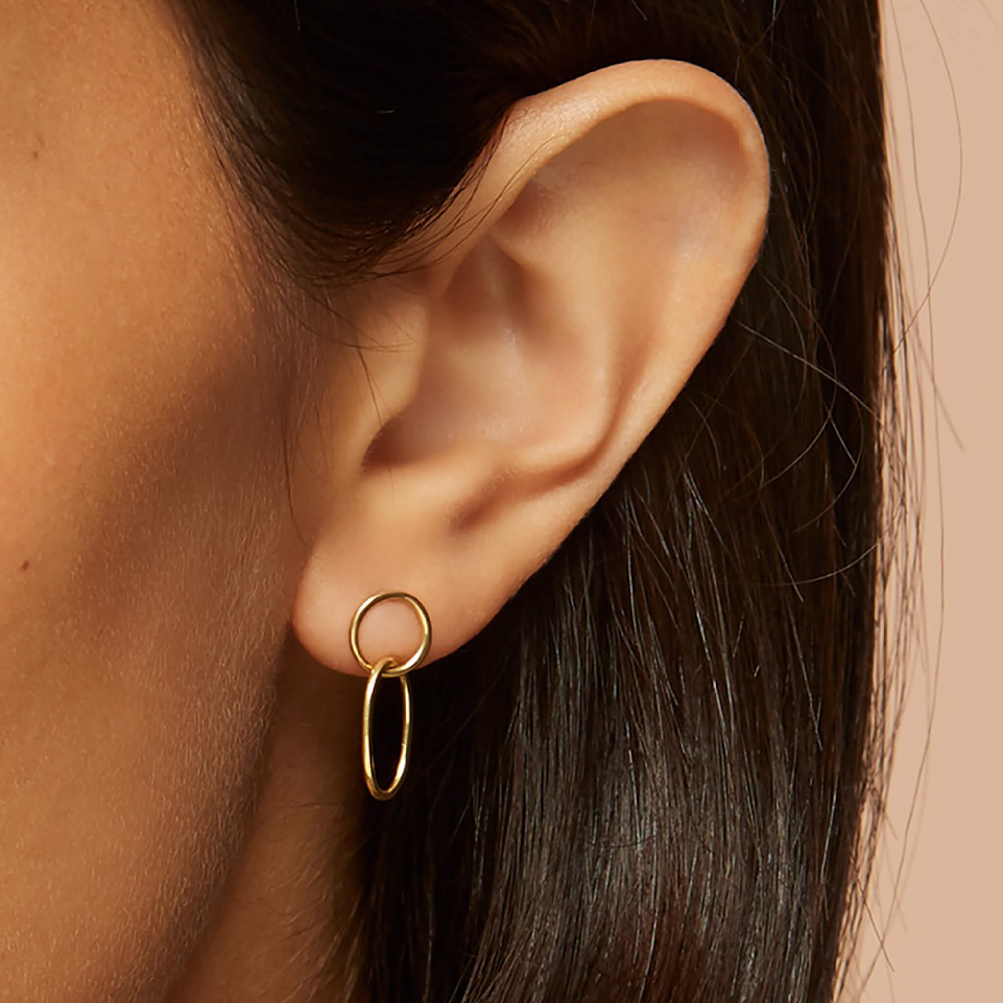 14K Gold Celestial Orbit Dangle Earrings