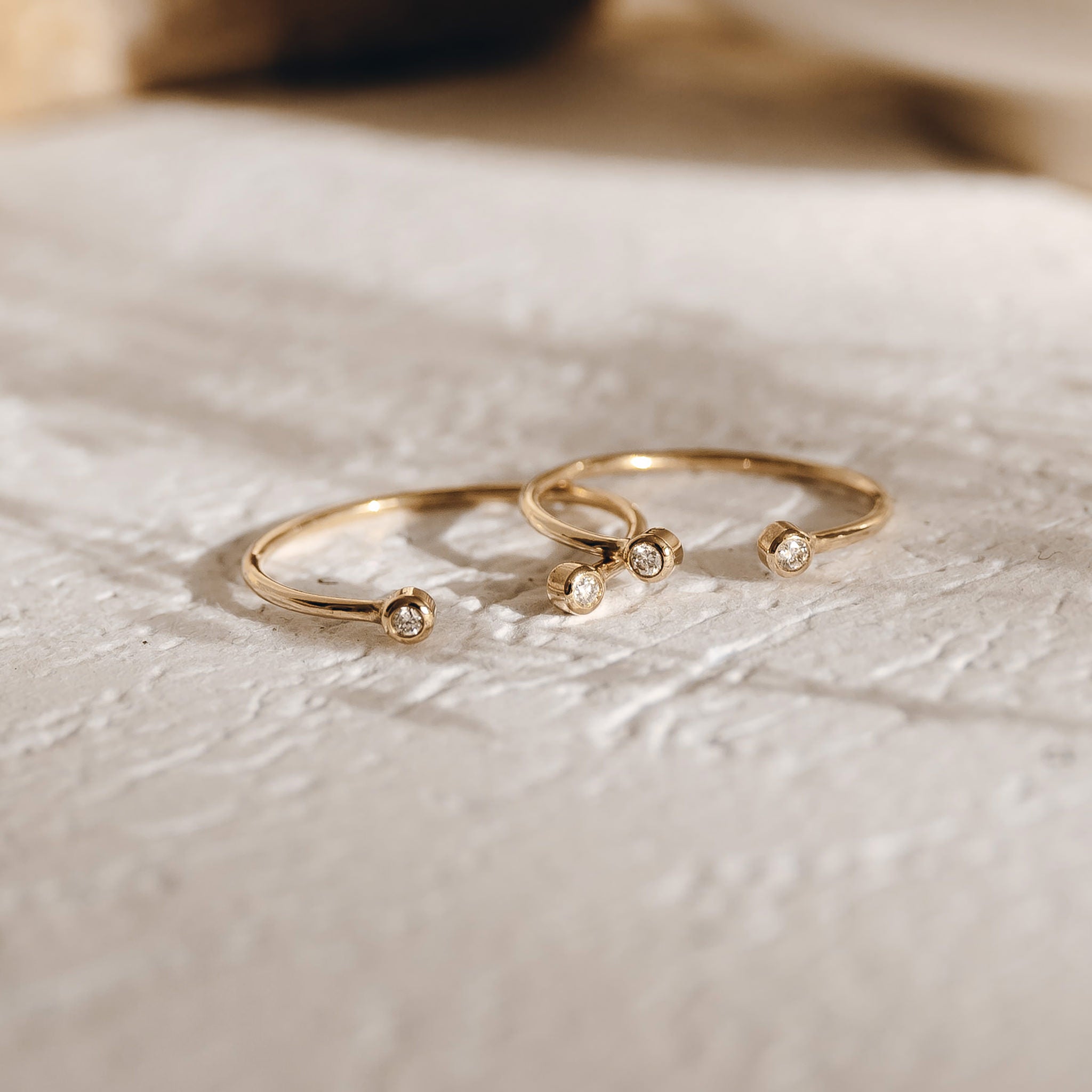 14K Gold Diamond Circle Ring