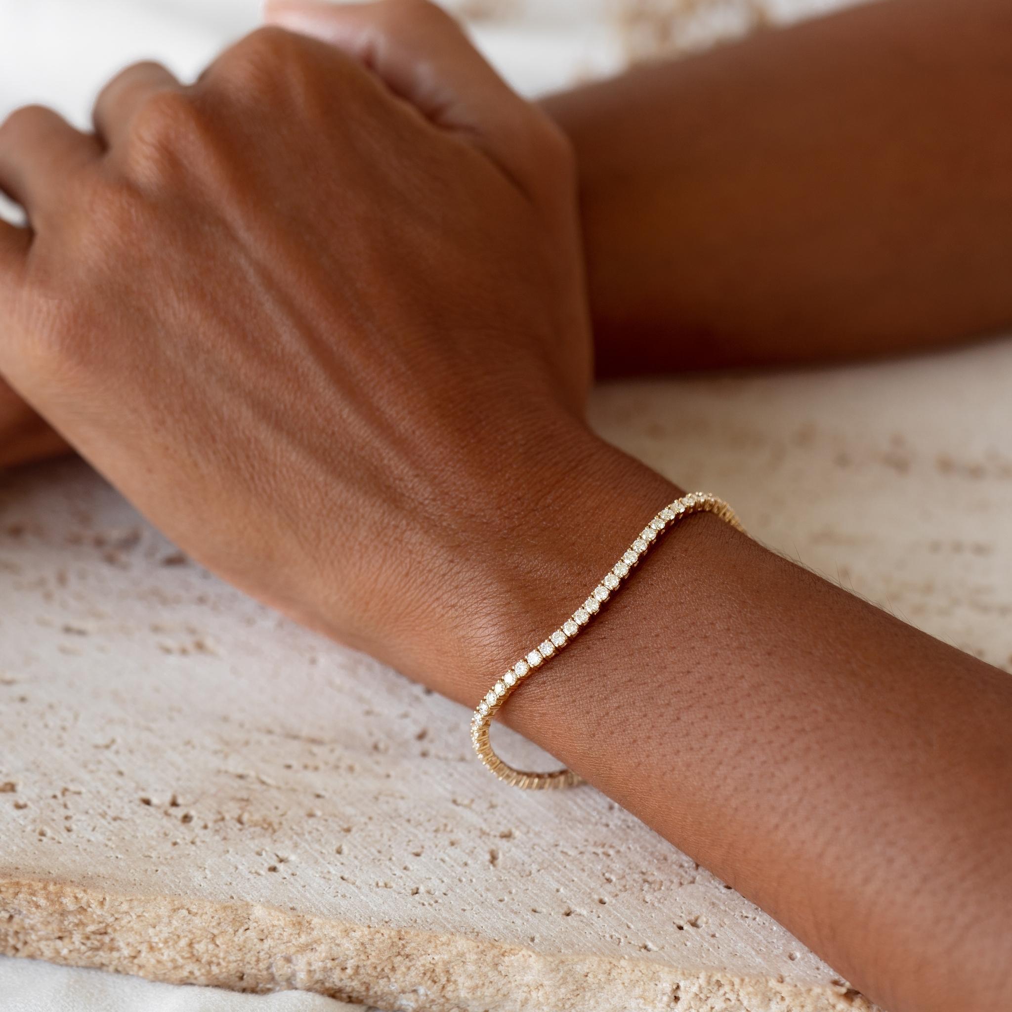 14K Gold Celestial River Full-Tennis Bracelet