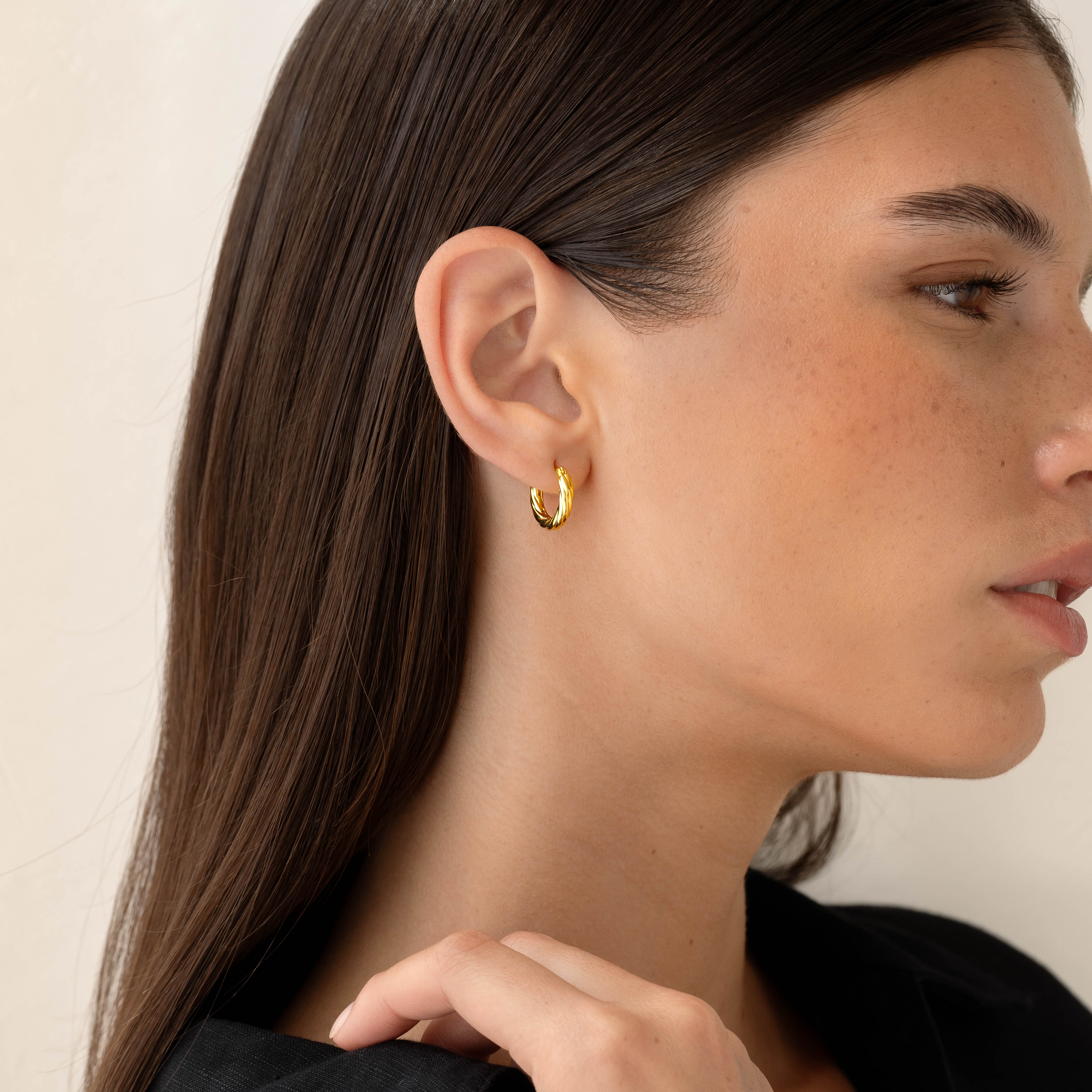 14K Gold Braided Radiance Hoop Earrings