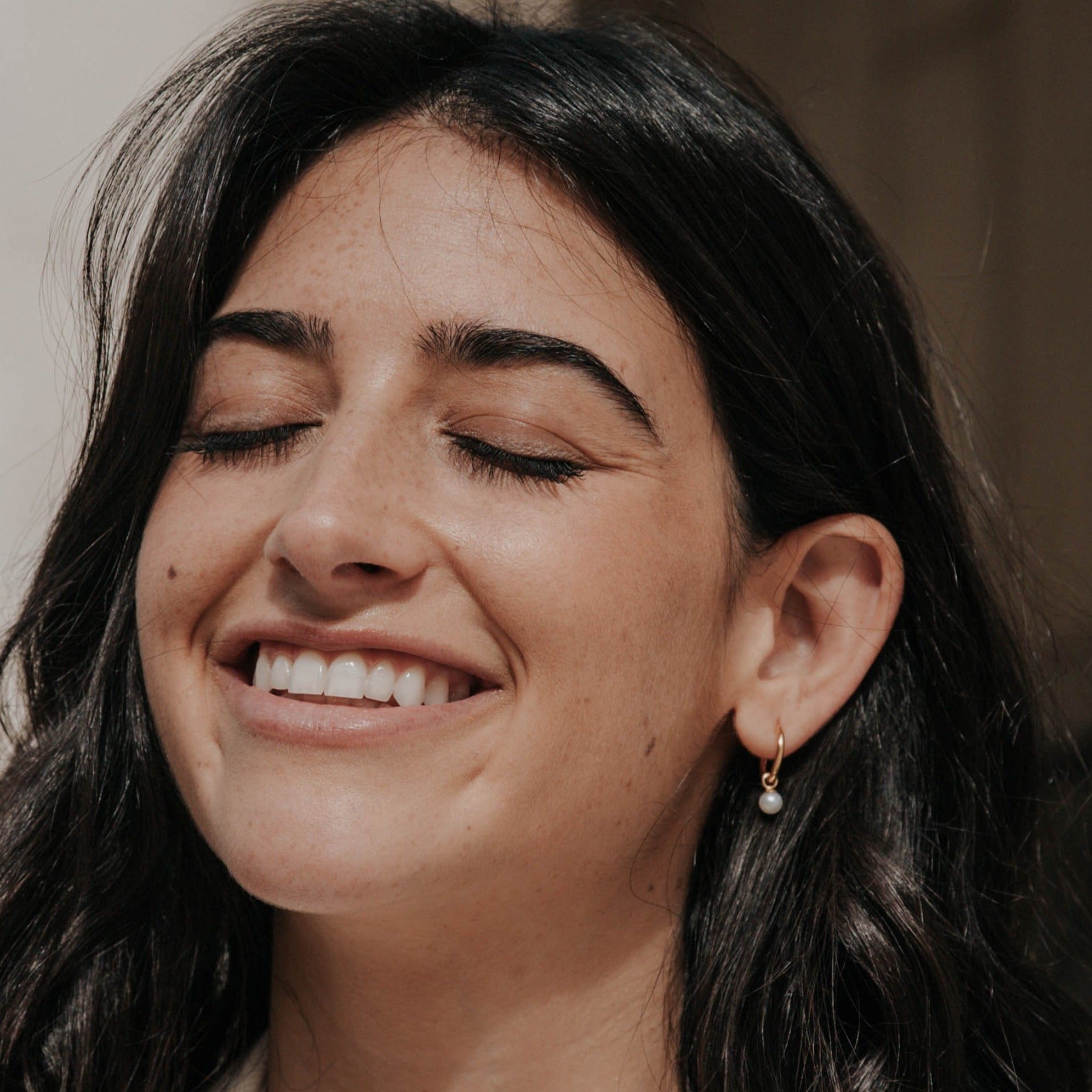 Pearl Huggie Earrings - Kirsten